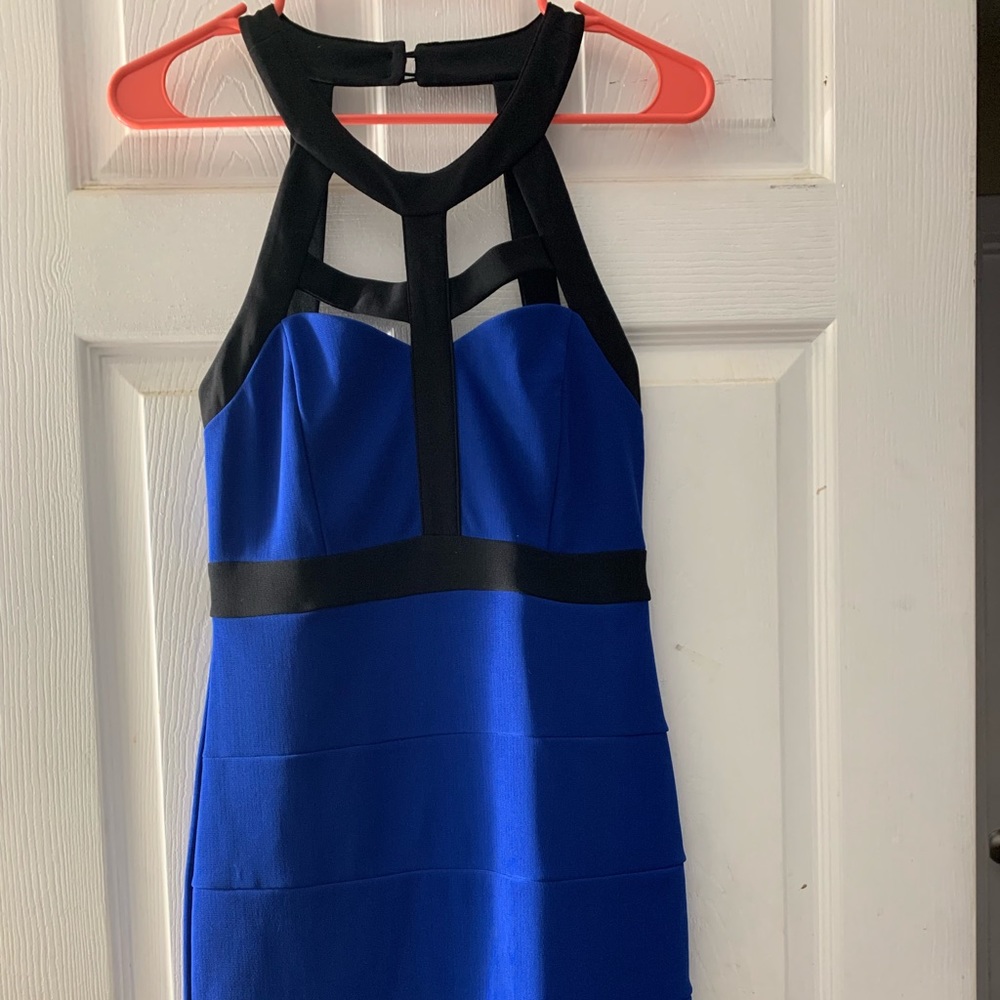 Royal Blue Halter Neck Dress